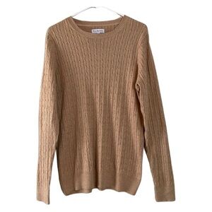 (NWOT) Kim Rogers Tan/Metalic Gold Sweater - size L